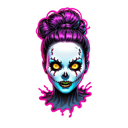 Zombie Girl Glow - UV Sticker - Heat Press Transfer