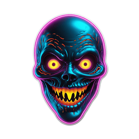 Zombie Skull Glow - Sticker - Heat Press Transfer