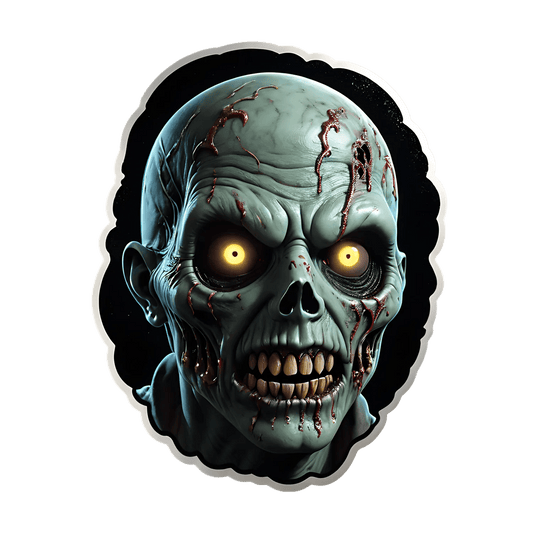Zombie Head Sticker - Scary Eyes Decal - Heat Press Transfer