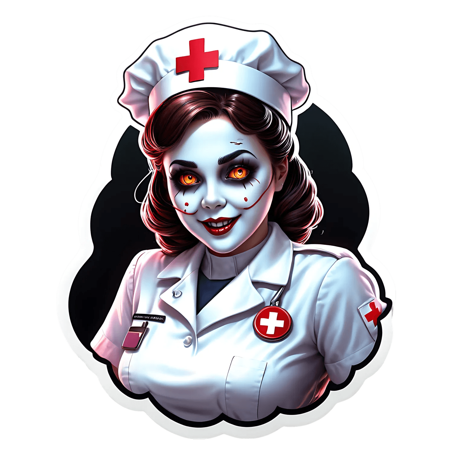 Zombie Nurse - Halloween Sticker - Heat Press Transfer