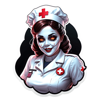 Zombie Nurse - Halloween Sticker - Heat Press Transfer
