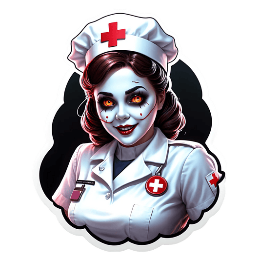 Zombie Nurse - Halloween Sticker - Heat Press Transfer