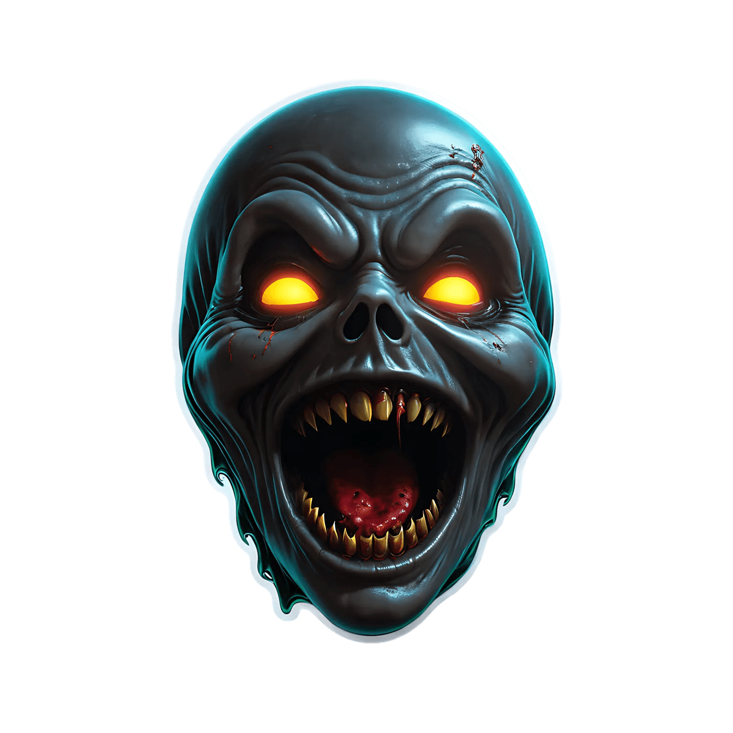 Zombie Skull Glow - Sticker - Heat Press Transfer