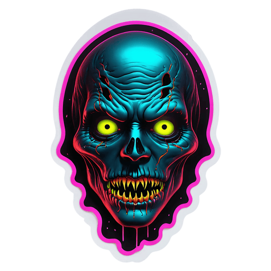 Zombie Skull Glow - UV DTF Sticker - Heat Press Transfer