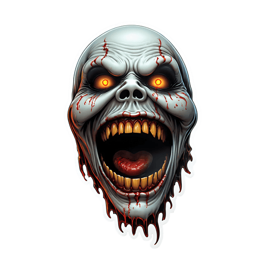 Zombie Skull Sticker - Scary Horror Theme - Heat Press Transfer