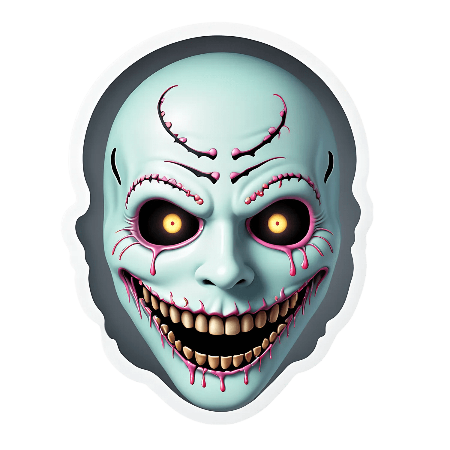 Zombie Smile - Horror Sticker - Heat Press Transfer