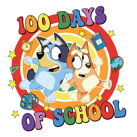 Bluey and Bingo 100 Days of School DTF-Ready V1 | Heat Press Transfer - Heat Press Transfer