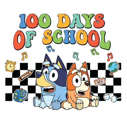 100 Days of School Bluey and Bingo Design | Heat Press Transfer - Heat Press Transfer