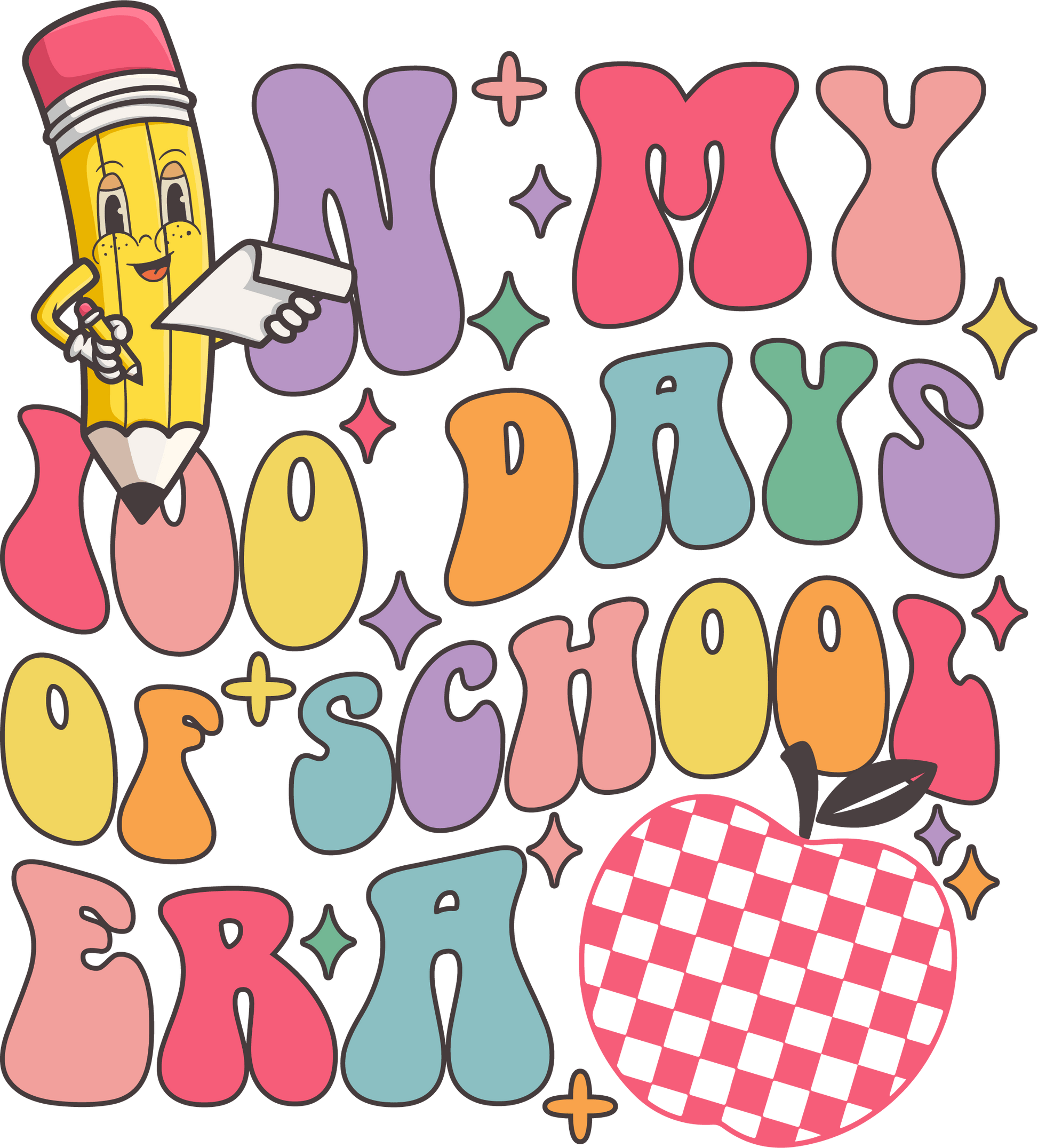 In My 100 Days of School Era Apple Design | Heat Press Transfer - Heat Press Transfer